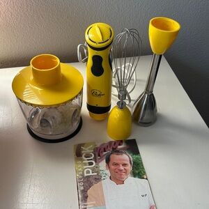 Wolfgang Puck Bistro Immersion Blender Chopper Set Collection in Yellow